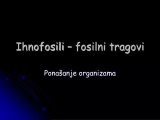 ihnofosili fosilni tragovi
