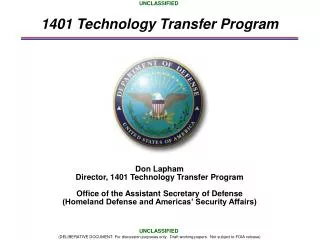1401 Technology Transfer Program