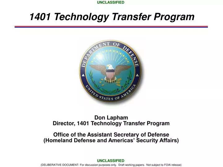 1401 technology transfer program
