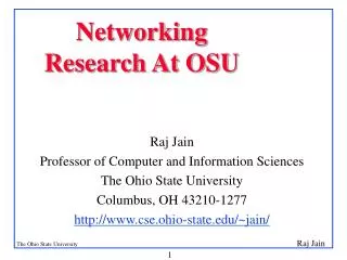 Networking Research At OSU