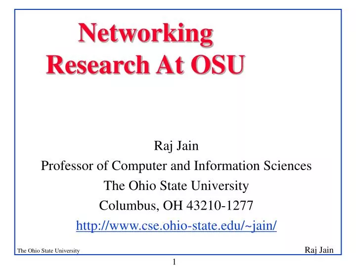 networking research at osu