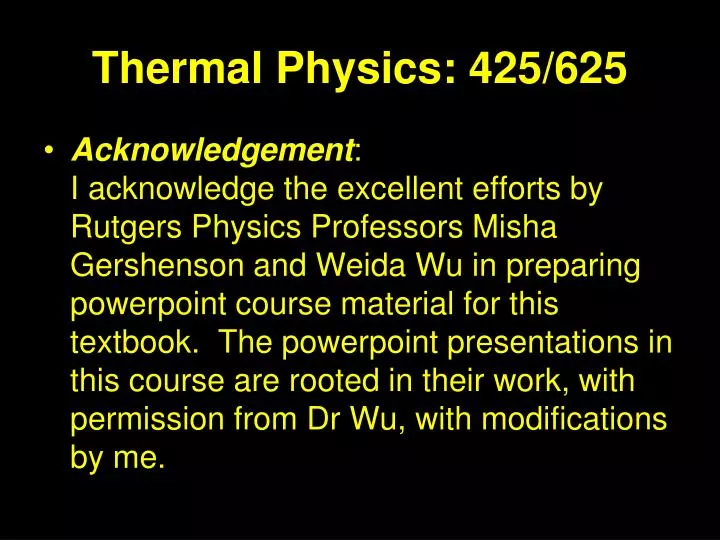 thermal physics 425 625