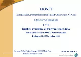 EIONET European Environment Information and Observation Network eionet.eut/