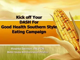 Kick off Your DASH For Good Health Southern Style Eating Campaign