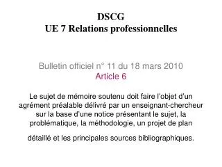 dscg ue 7 relations professionnelles