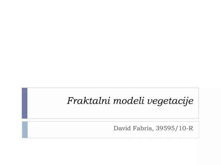 fraktalni modeli vegetacije