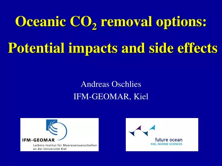 oceanic co 2 removal options potential impacts and side effects