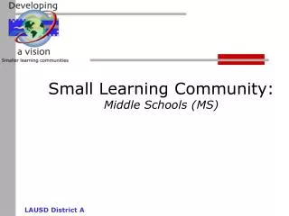Small Learning Community: Middle Schools (MS)