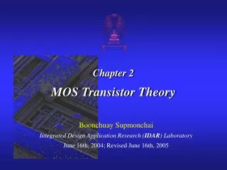 Chapter 2 MOS Transistor Theory