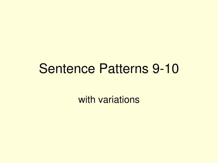 sentence patterns 9 10