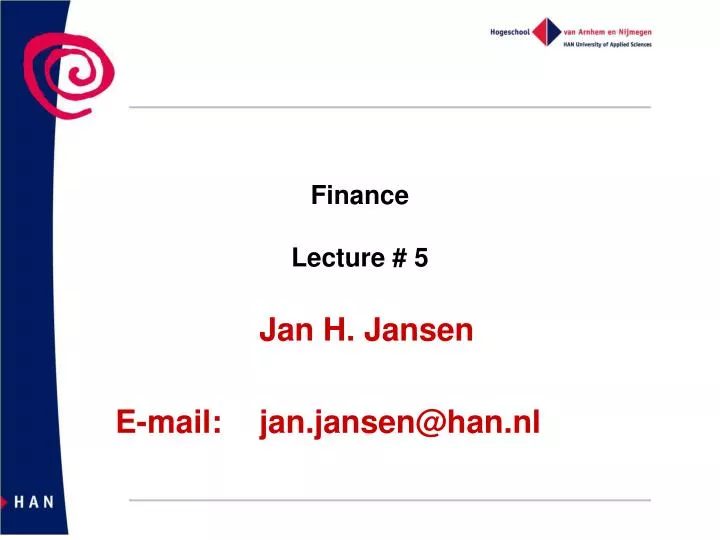 finance lecture 5