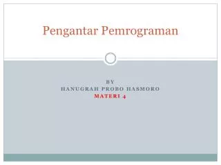 pengantar pemrograman