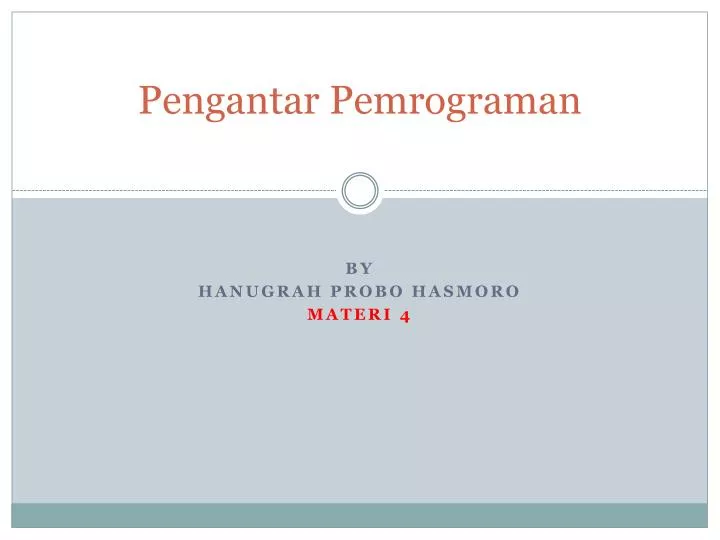 pengantar pemrograman