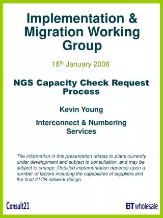 Implementation &amp; Migration Working Group