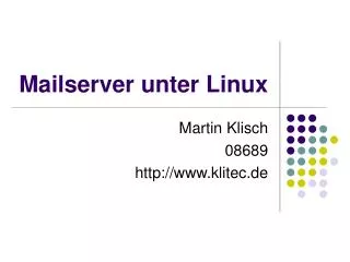 mailserver unter linux