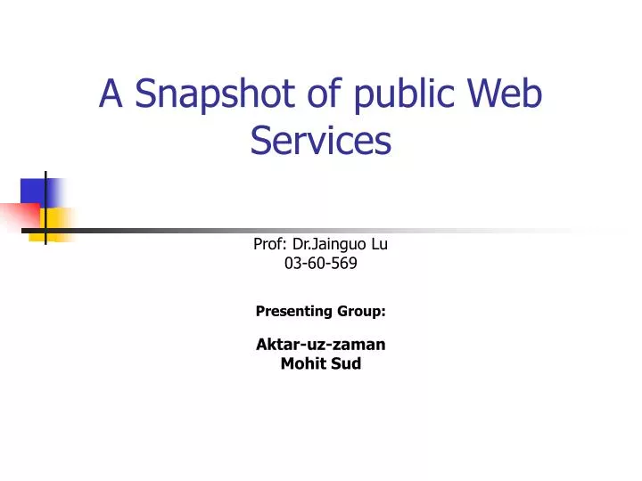 a snapshot of public web services