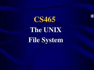 The UNIX File System