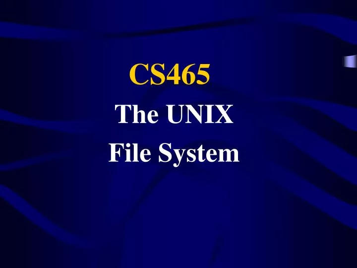 the unix file system