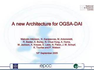 A new Architecture for OGSA-DAI