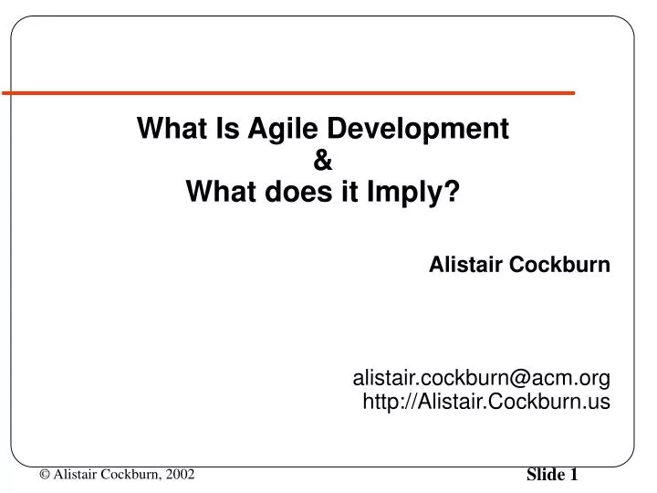 what is agile development what does it imply