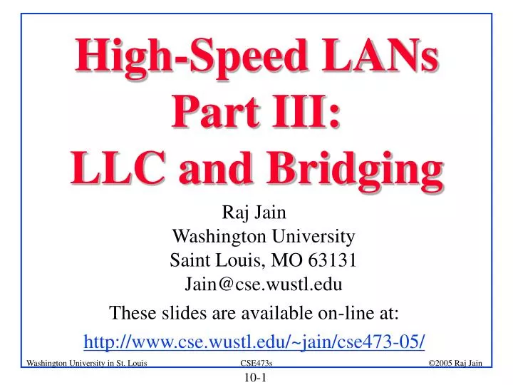 high speed lans part iii llc and bridging