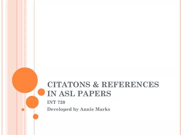 citatons references in asl papers