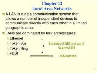 Chapter 12 Local Area Networks
