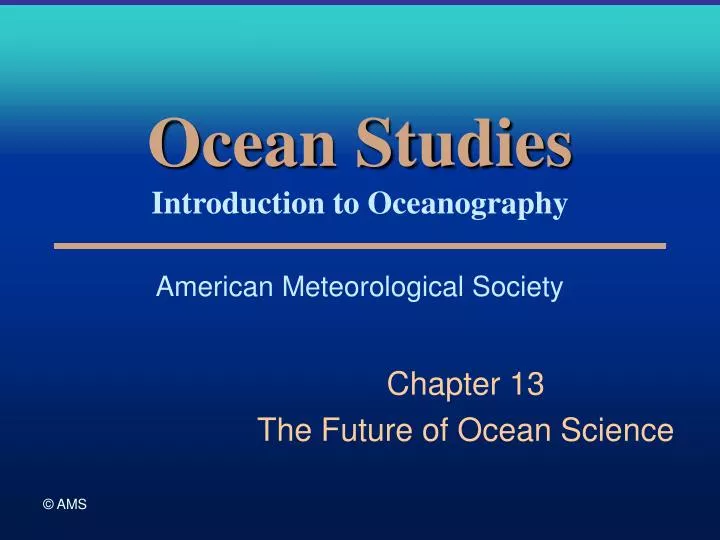 ocean studies introduction to oceanography american meteorological society
