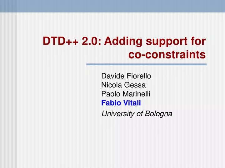 dtd 2 0 adding support for co constraints