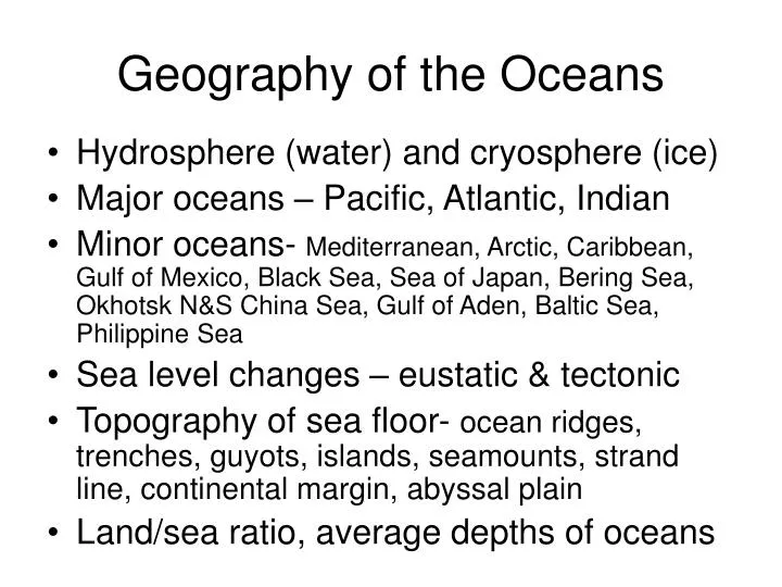 geography of the oceans