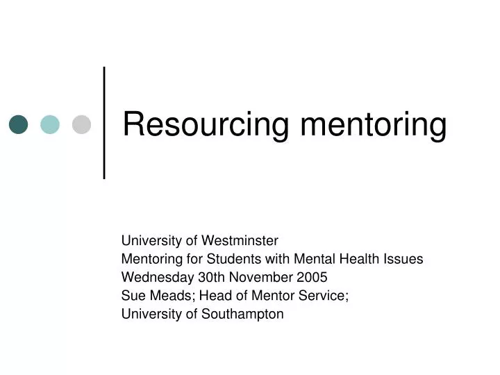 resourcing mentoring