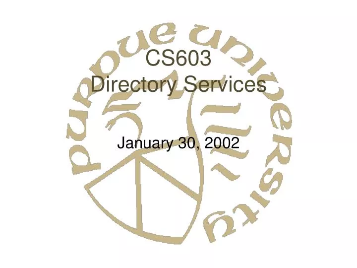 cs603 directory services