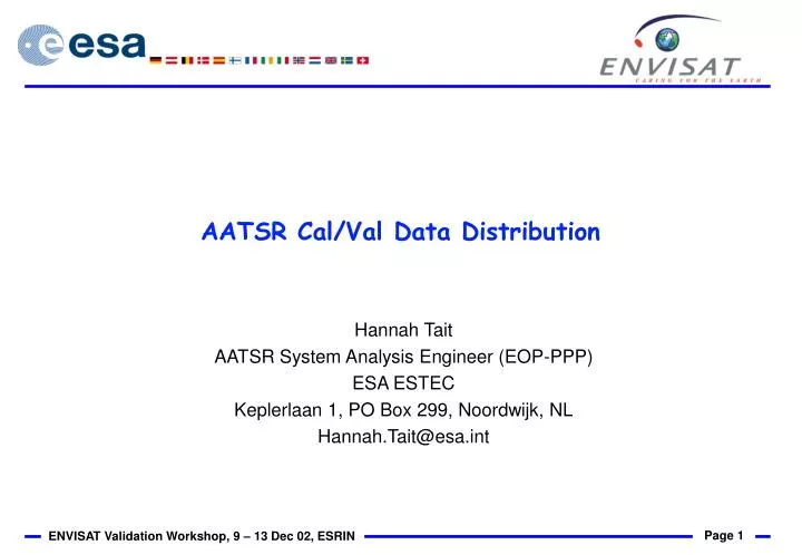 aatsr cal val data distribution