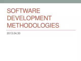 Software Development methodologies