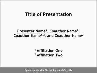 Title of Presentation