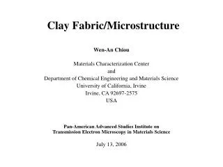 Clay Fabric/Microstructure