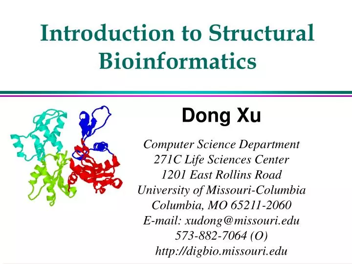 introduction to structural bioinformatics