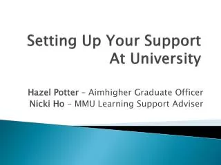 Setting Up Your Support At University