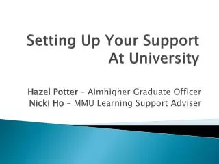 setting up your support at university