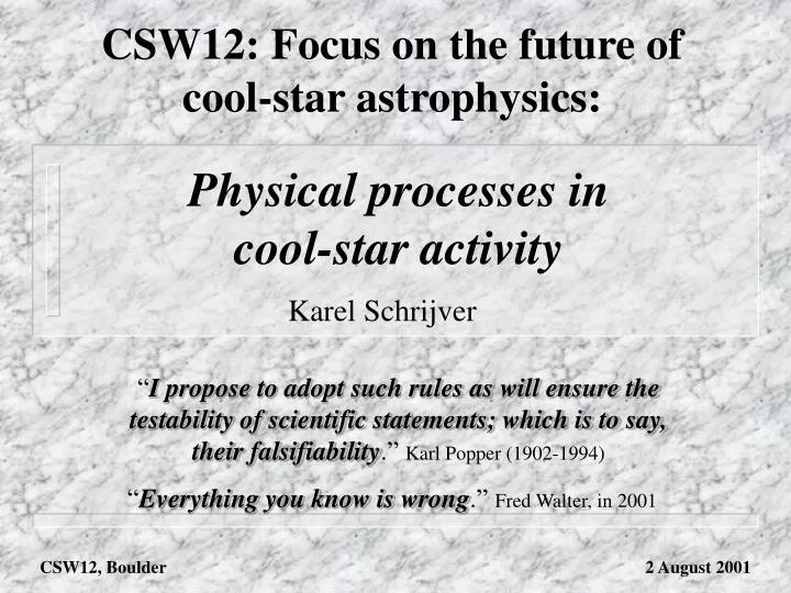 physical processes in cool star activity