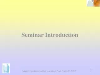 Seminar Introduction