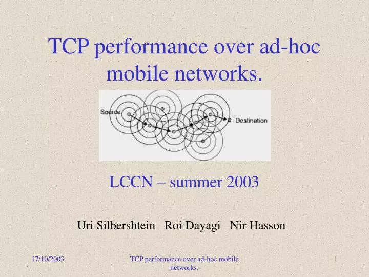 tcp performance over ad hoc mobile networks