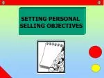 SETTING PERSONAL SELLING OBJECTIVES - slide 1