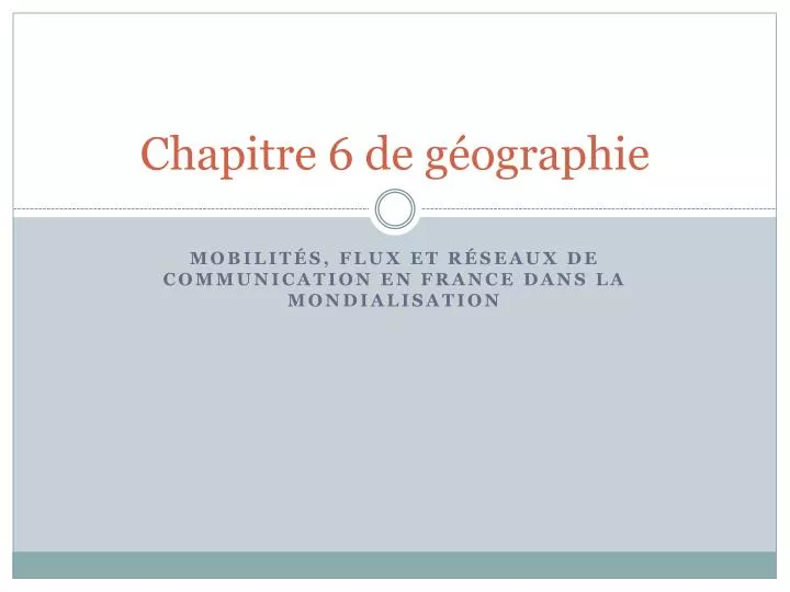 chapitre 6 de g ographie