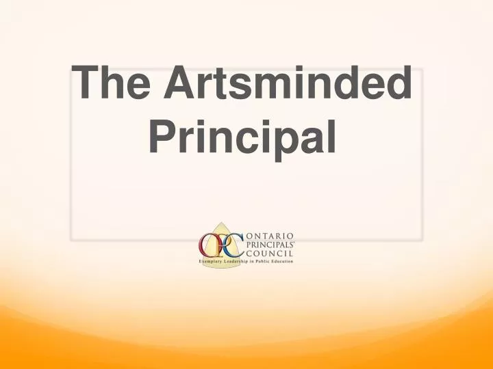 the artsminded principal