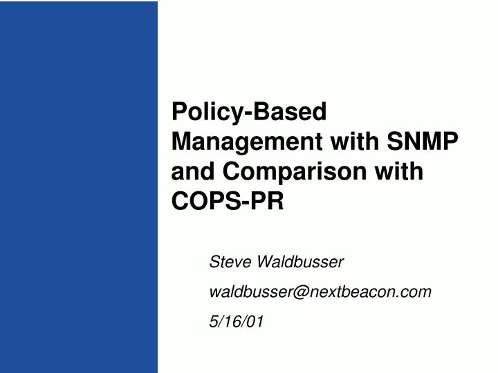 policy based management with snmp and comparison with cops pr