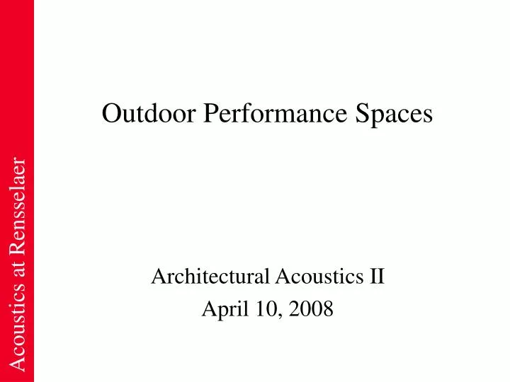 outdoor performance spaces
