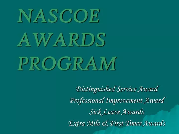 nascoe awards program