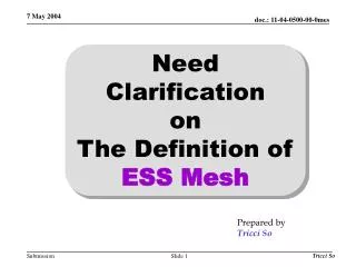 Need Clarification on The Definition of ESS Mesh