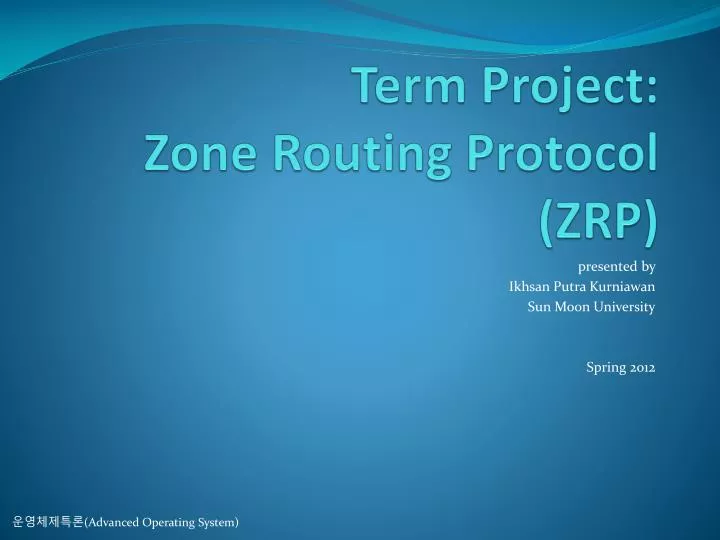 term project zone routing protocol zrp